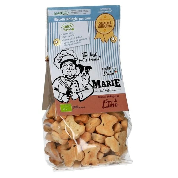 Biscotto Biologico Con Semi Di Lino 210 Gr Per Cani