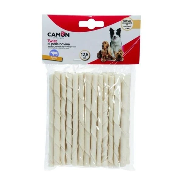 Snack Twist Di Pelle Bovina Per Cani