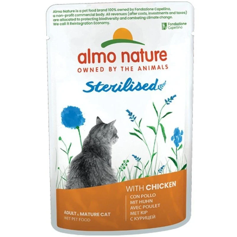 Almo Nature Sterilised Funz. Gr. 70 Per Gatti
