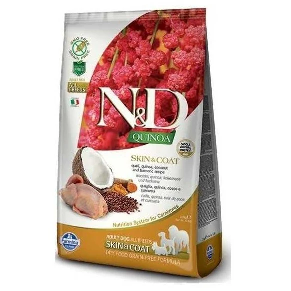 Farmina N&D cane Quinoa Skin&Coat Quaglia,Cocco E Curcuma Adult Mini