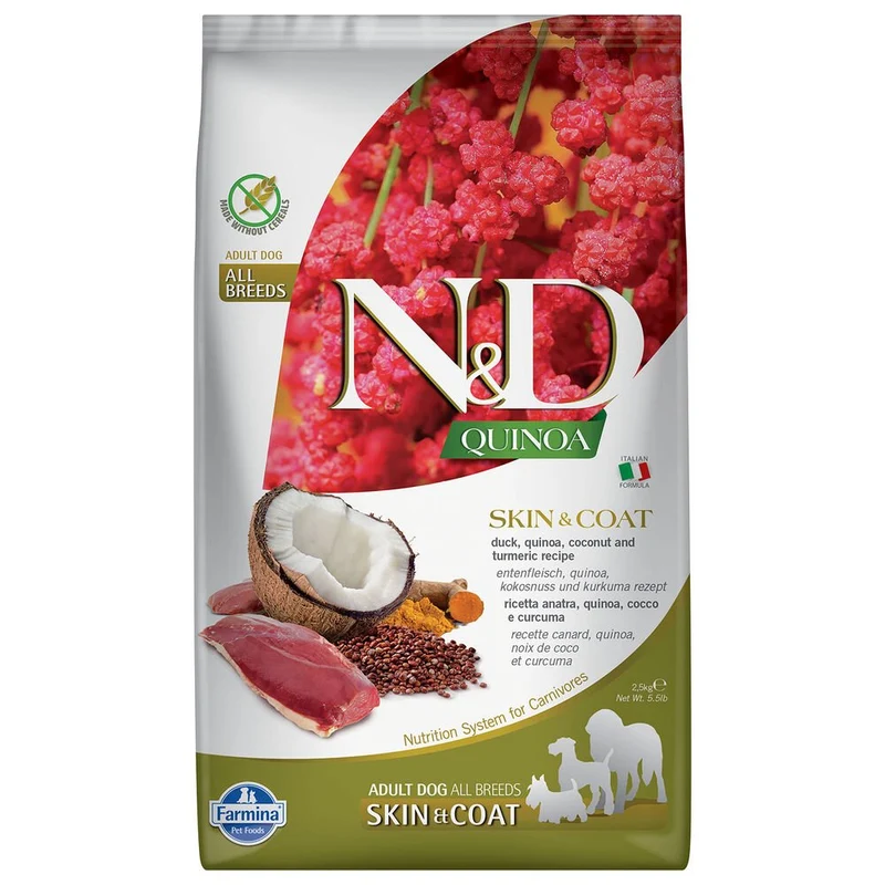 Farmina N&D cane Quinoa Skin&Coat Cervo, Cocco E Curcuma Adult Mini