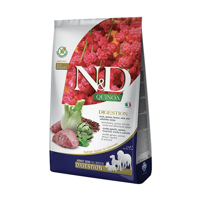 Farmina N&D cane Quinoa Digestion Agnello, Finocchio, Menta Artica Adult Mini