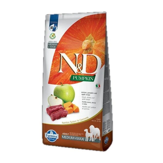 Farmina N&D cane Pumpkin Cervo E Mela Adult Medium & Maxi 12Kg