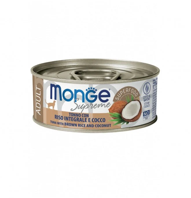 Monge Supreme Gatto Adult 80Gr In Lattina Tonno, Riso E Cocco