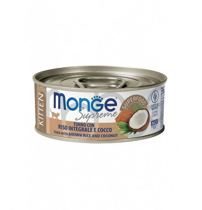 Monge Supreme Gattino 80Gr In Lattina Tonno, Riso E Cocco