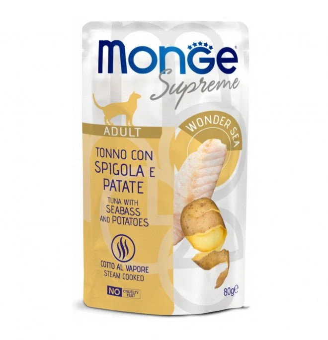 Monge Supreme Gatto Adult 80Gr In Busta Tonno, Piselli E Carote