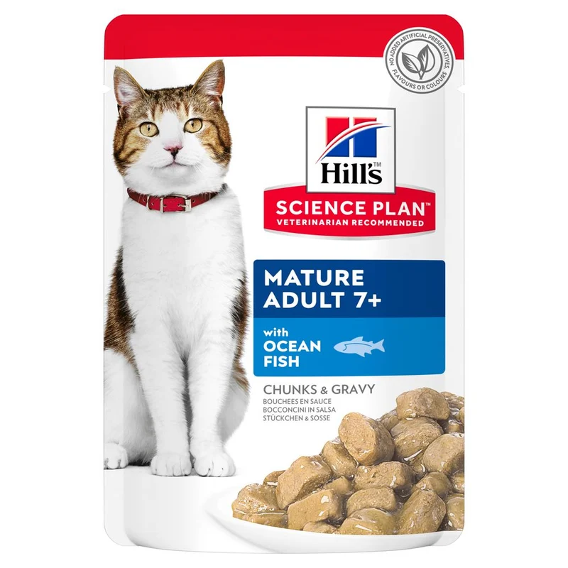 Hill's Science Plan Mature Adult 7+ Alimento per Gatti con Pesce Oceanico Bustina
