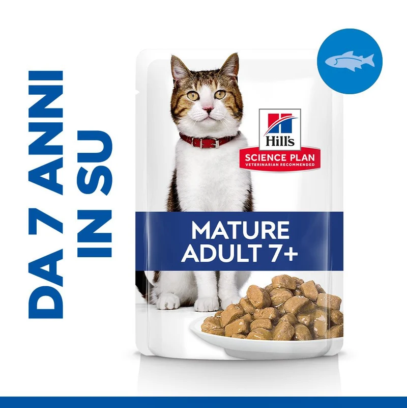 Hill's Science Plan Mature Adult 7+ Alimento per Gatti con Pesce Oceanico Bustina