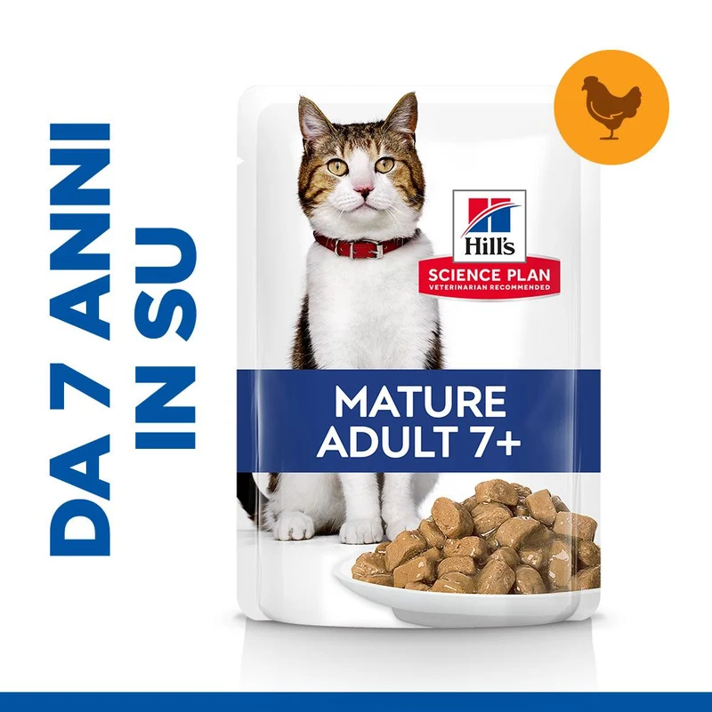 Hill's Science Plan Mature Adult 7+ Alimento per Gatti al Pollo Bustina