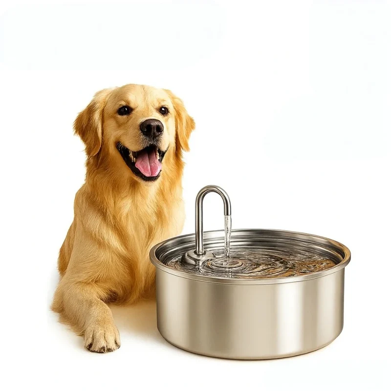 Pet Water Fountain Stainless Steel Automatic Drinking Bowl