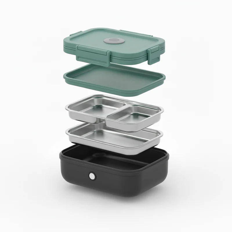 Electric Lunch Box Portable Heated Food Container Stainless Steel