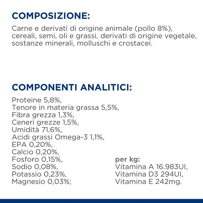 Hill's PRESCRIPTION DIET j/d alimento per cani con pollo Patè 370gr