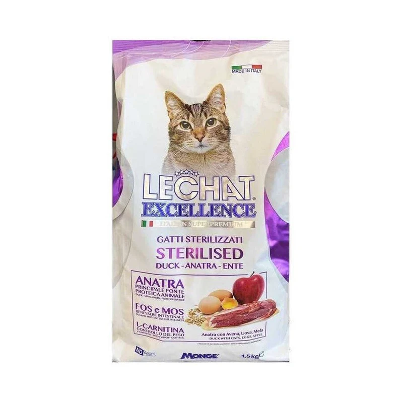 Monge Cibo Per Gatti Linea Lechat Sterilized Anatra 1.5Kg