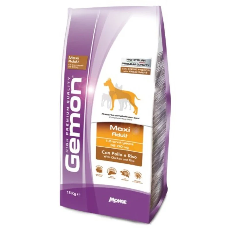 Monge Cibo Per Cani Linea Gemon Maxi Adult Pollo E Riso 15Kg