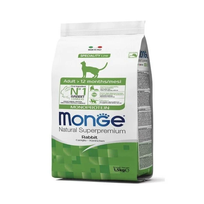 Monge Cibo Per Gatti Adult Superpremium Coniglio Croccantini 1.5Kg