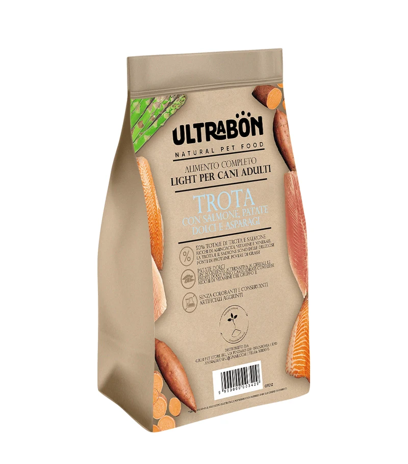 Ultrabon Cibo Per Cani Adulti Light Gusto Trota Salmone