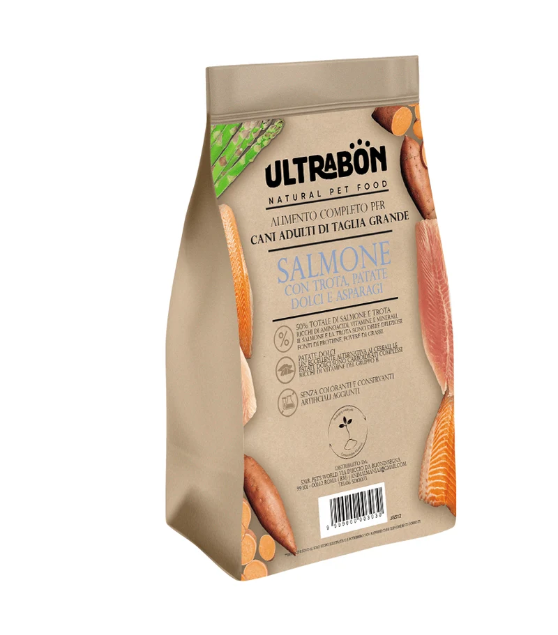 Ultrabon Cibo Per Cani Di Taglia Grande Gusto Salmone Trota Patate Dolci