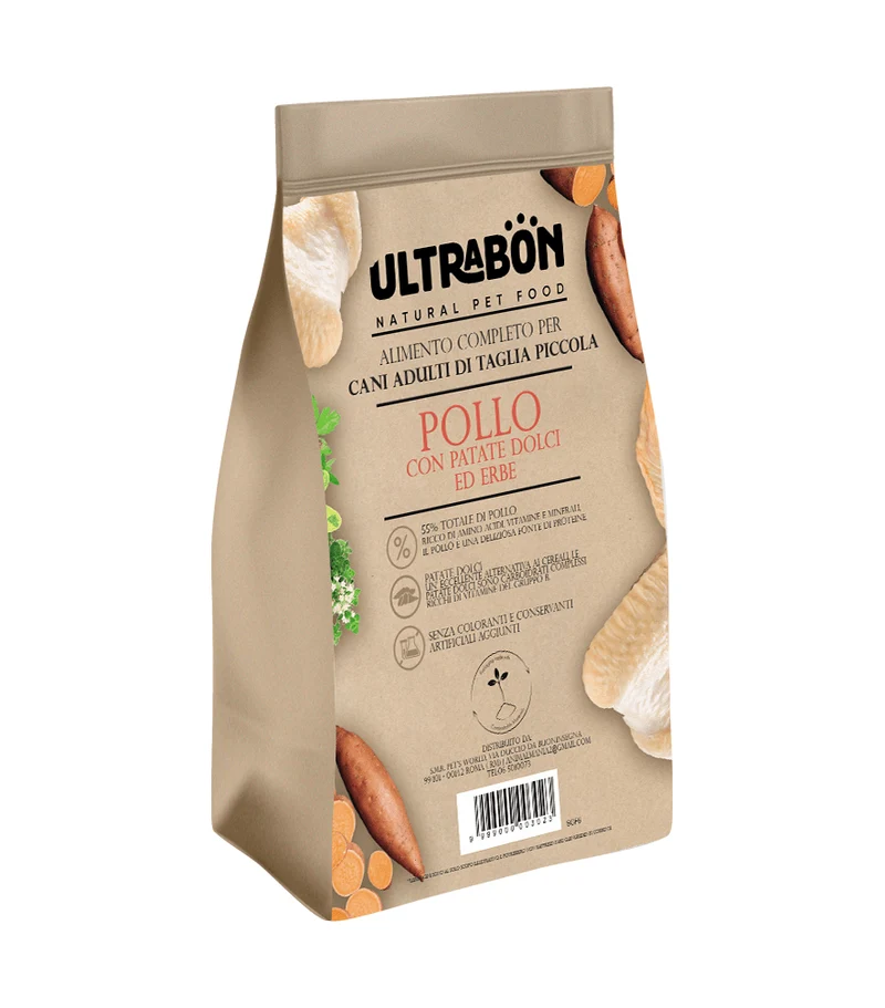 Ultrabon Cibo Per Cani Adulti Taglia Piccola Gusto Pollo Patate Dolci E Erbe