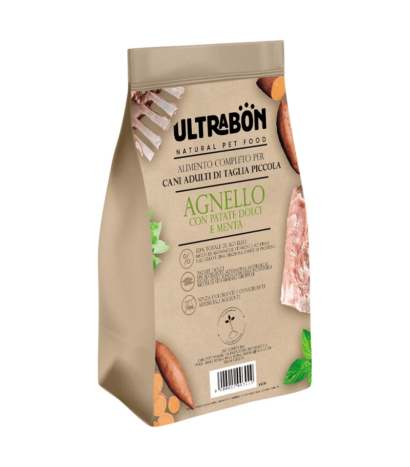 Ultrabon Cibo Per Cani Adulti Taglia Piccola Gusto Agnello Patate Dolci E Menta
