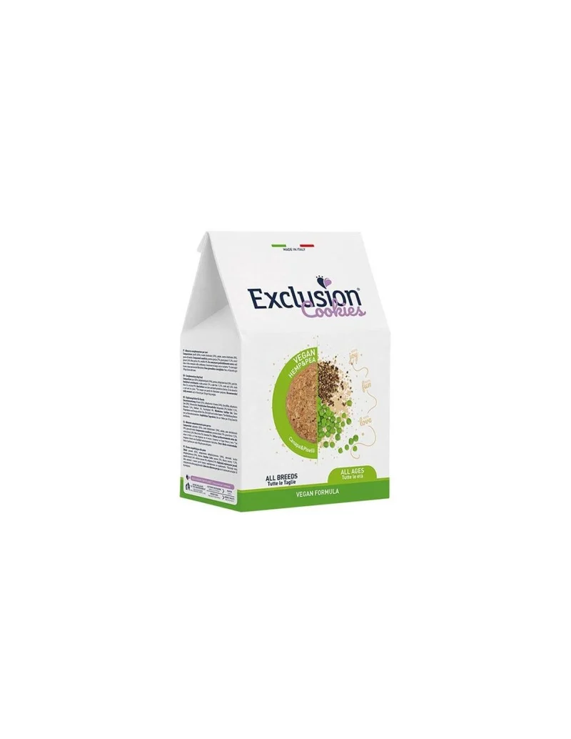 Exclusion Mediterraneo snack per cani adulti gusto canapa e piselli 300gr