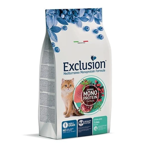 Exclusion Mediterraneo cibo per gatti sterilizzati gusto tonno 1,5 kg