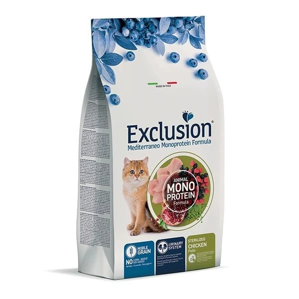 Exclusion Mediterraneo Cibo Per Gatti Sterilizzati Gusto Pollo 1,5Kg