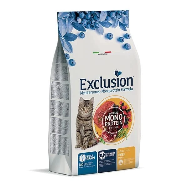 Exclusion Mediterraneo Cibo Per Gatti Adulti Gusto Manzo 1,5Kg