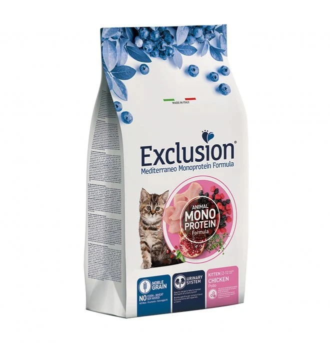 Exclusion Mediterraneo Cibo Per Gattini Gusto Pollo 1,5Kg