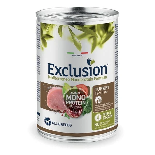 Exclusion Mediterraneo Cibo Per Cani Adulti Gusto Tacchino 400Gr