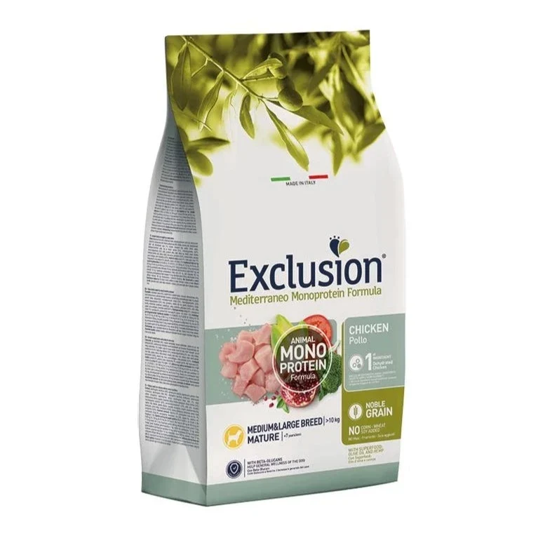 Exclusion Mediterraneo Cibo Per Cani Maturi Gusto Pollo 3Kg