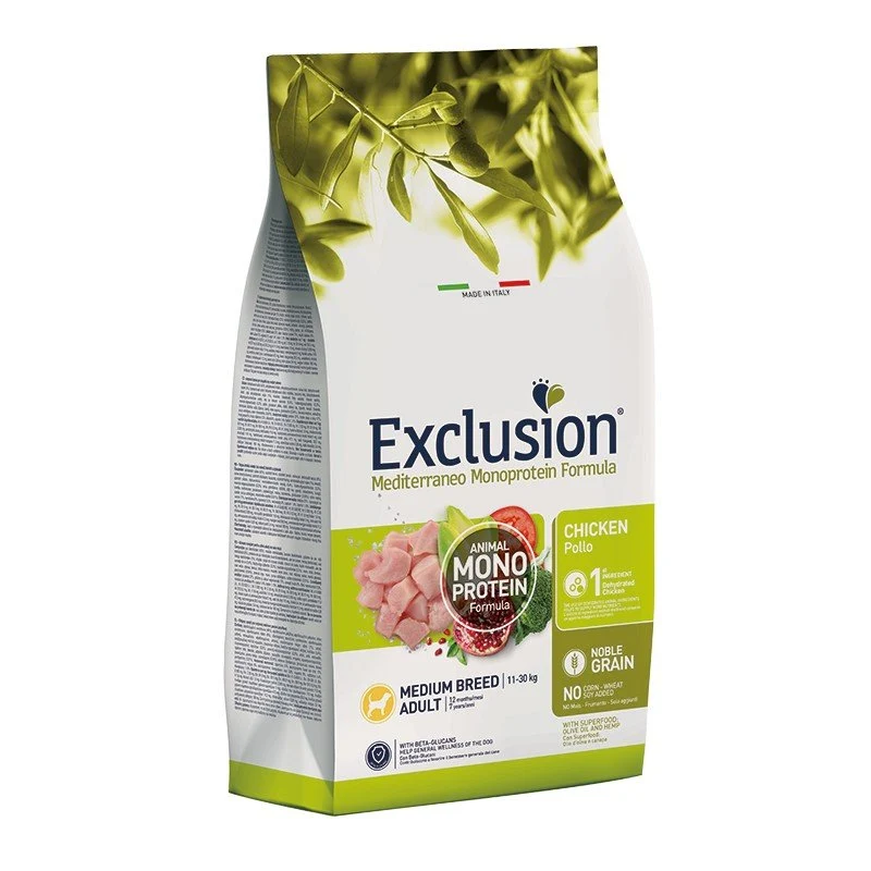 Exclusion Mediterraneo Cibo Per Cani Adulti Gusto Pollo 3Kg