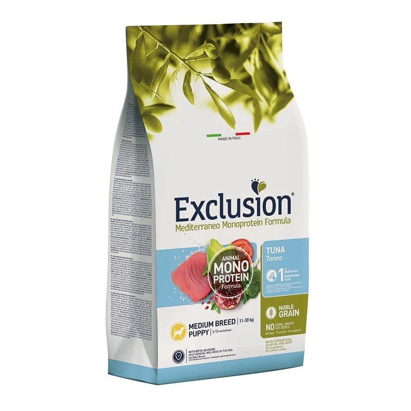 Exclusion Mediterraneo Cibo Per Cani Puppy Gusto Tonno 3Kg