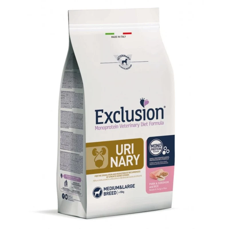 Exclusion Urinary cibo per cani adulti medium large 12Kg