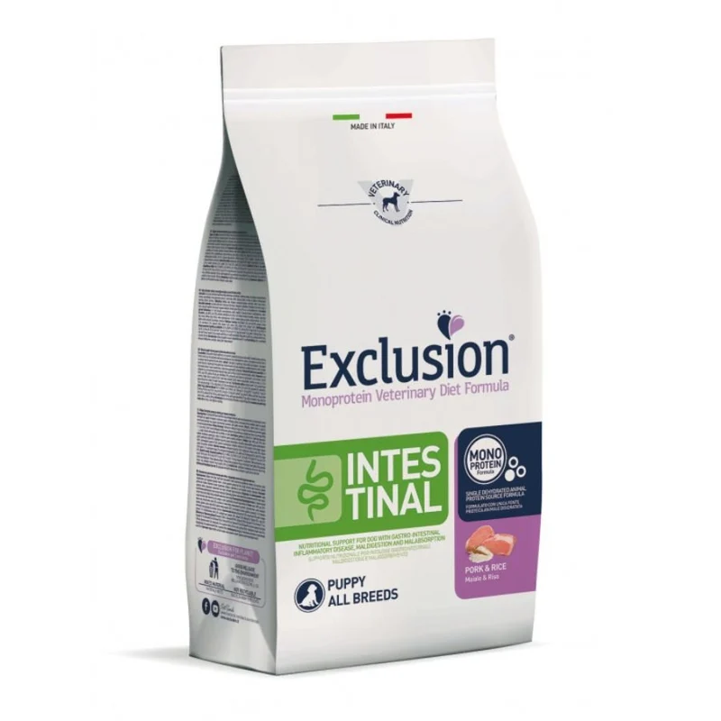 Exclusion Cibo Per Cani Cuccioli Maiale E Riso 12Kg