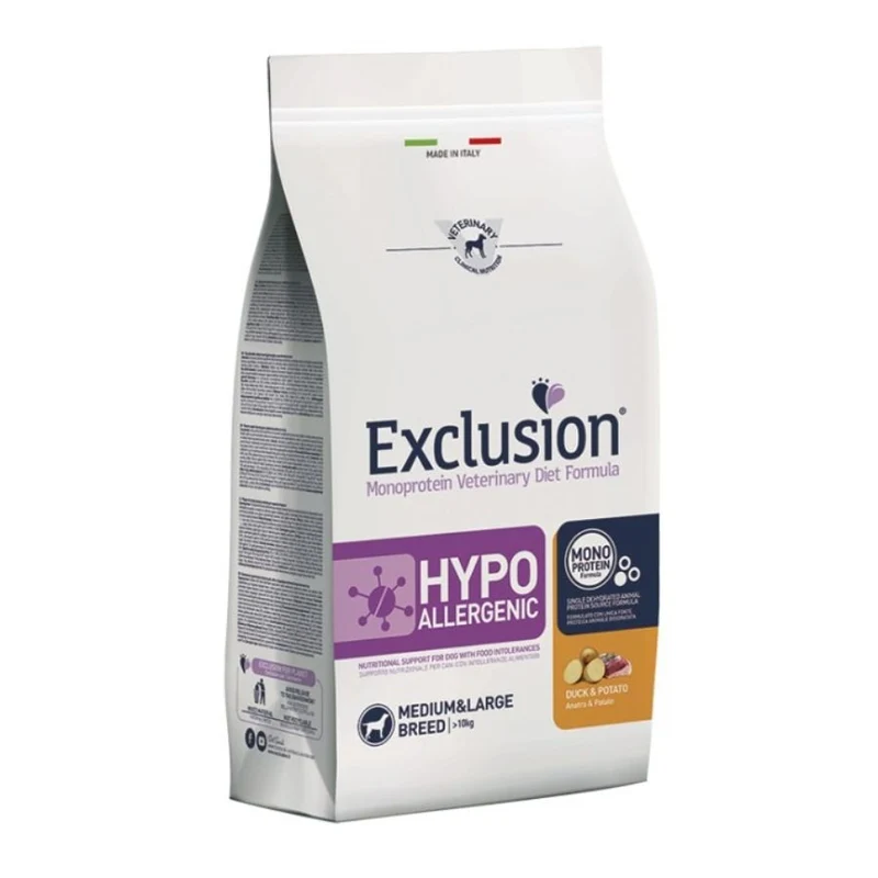 Exclusion Cibo Cani Adulti Medium Large Anatra E Patate 12Kg