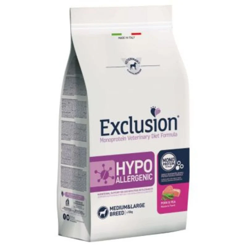 Exclusion Cani Taglia Md Lg Hypo Maiale E Piselli 12Kg