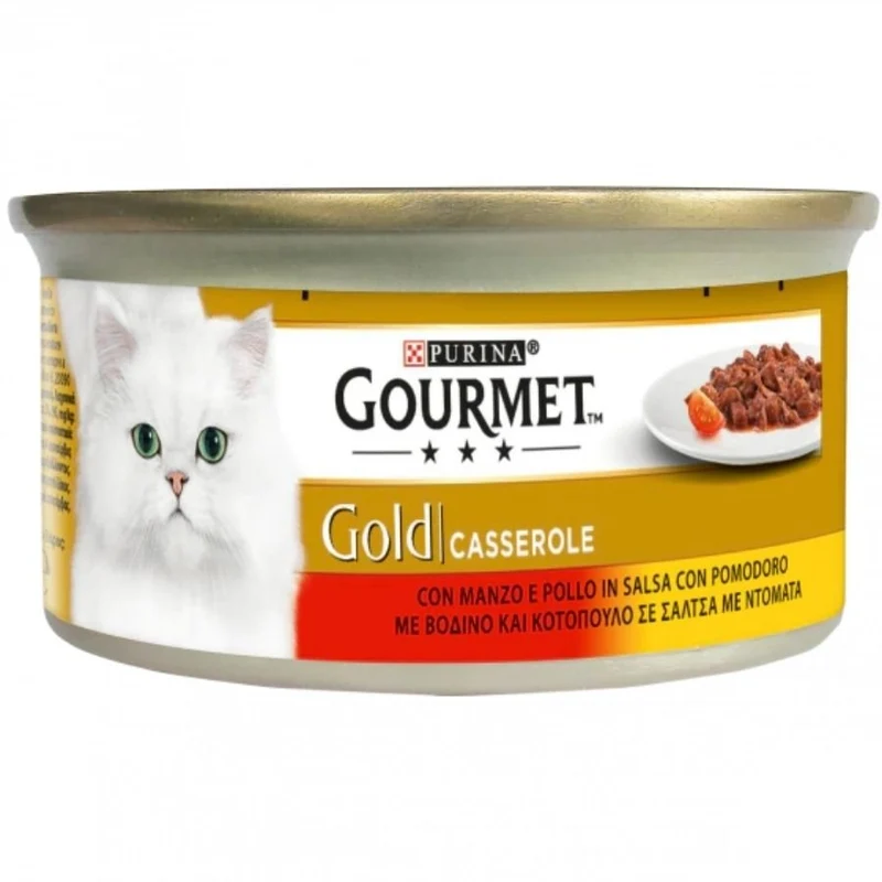 Gourmet Gold Casserole Manzo E Pollo In Salsa Per Gatti Adulti 85G