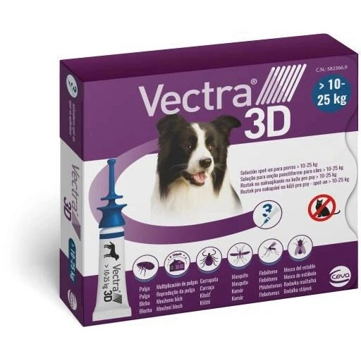 Vectra 3D Antiparassitario Spot On Per Cani 10-25Kg 3 Pipette
