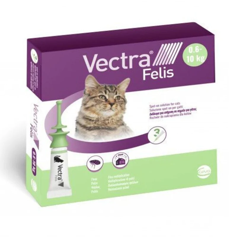 Vectra Felis Antiparassitario Spot On Per Gatti Da 0,6-10 Kg 3 Pipette