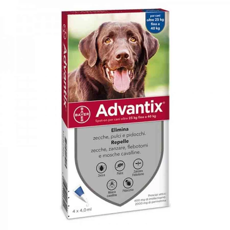Advantix Antiparassitario Spot On Per Cani Da 25 A 40Kg 4 Pipette