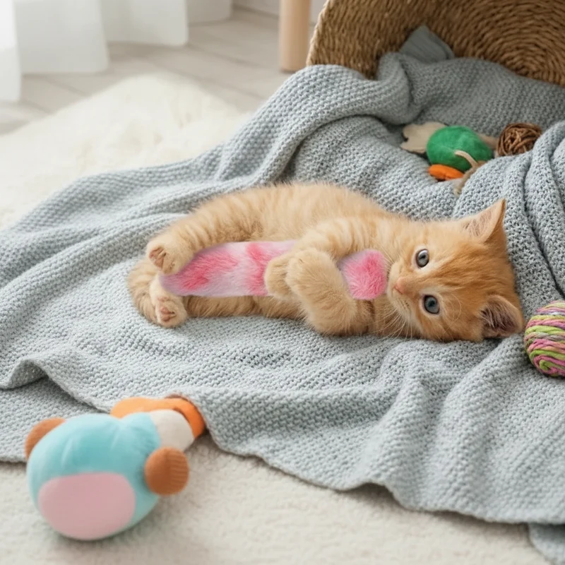 Cat Toy Catnip Pillow Plush Interactive Chew Kick Toy Cats