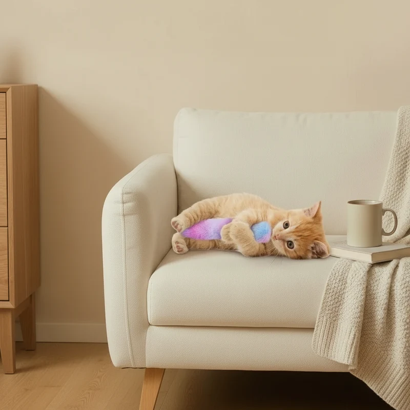 Cat Toy Catnip Pillow Plush Interactive Chew Kick Toy Cats