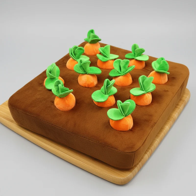 Dog Snuffle Mat Carrot Puzzle Toy Treat Hiding Training