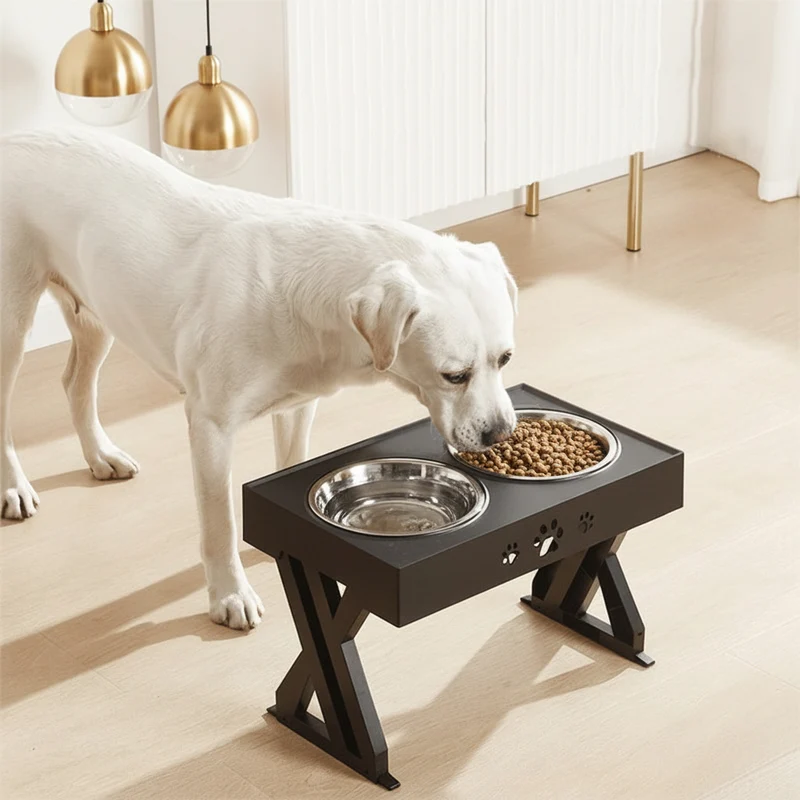 Dog Bowls Elevated Adjustable Pet Feeding Station Stand