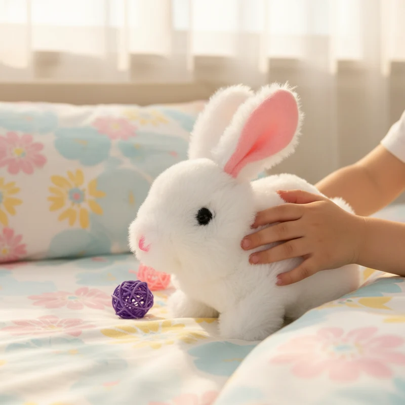 Realistic Plush Bunny Toy Interactive Responsive Kids