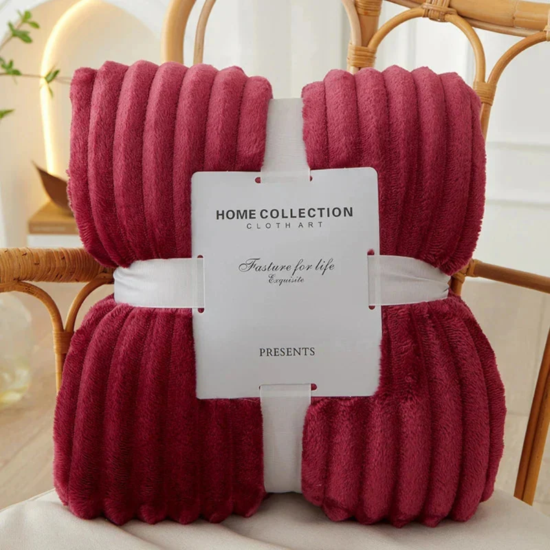 Blanket Striped Throw Ribbed Texture Bed Sofa Layer