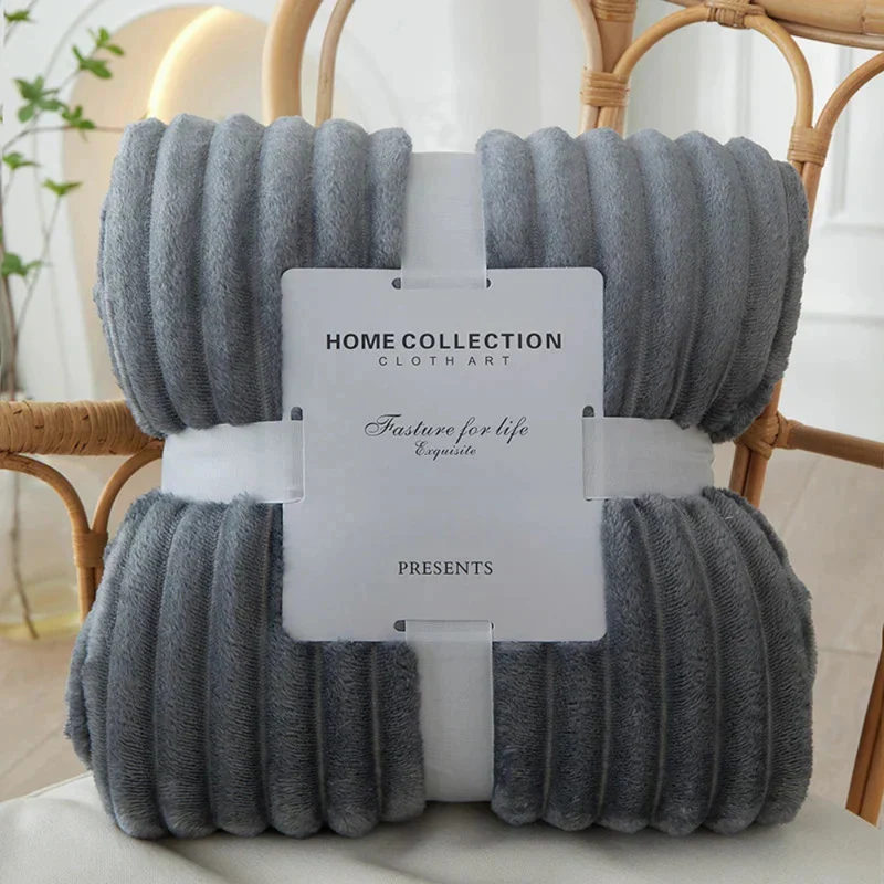 Blanket Striped Throw Ribbed Texture Bed Sofa Layer