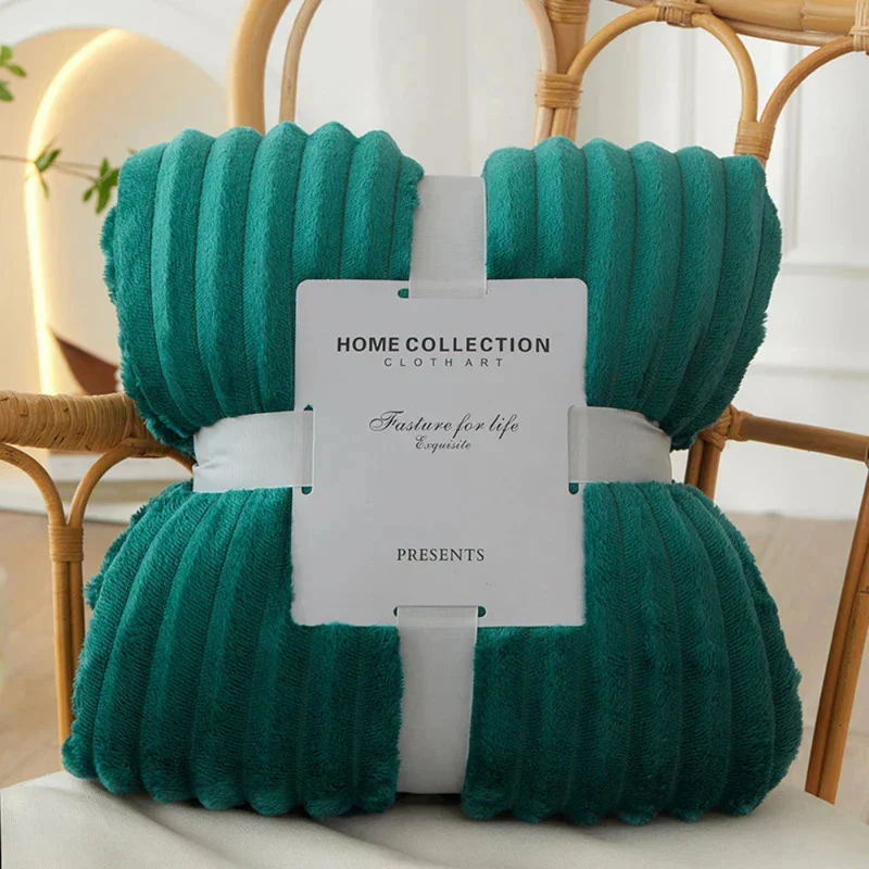 Blanket Striped Throw Ribbed Texture Bed Sofa Layer