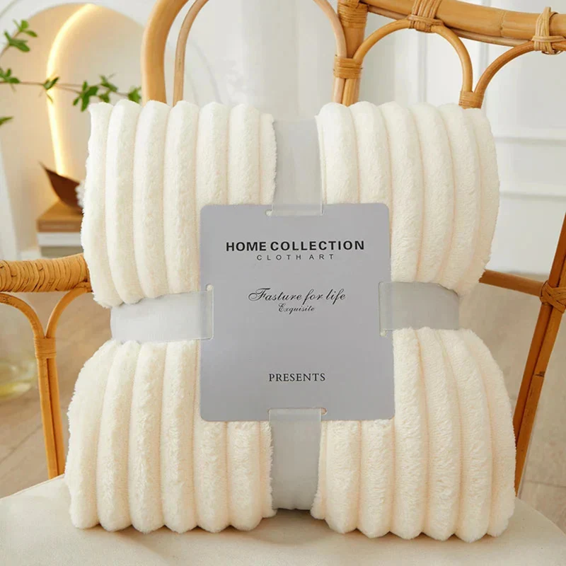 Blanket Striped Throw Ribbed Texture Bed Sofa Layer