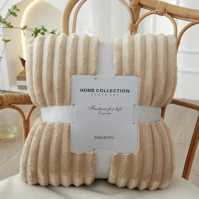 Blanket Striped Throw Ribbed Texture Bed Sofa Layer